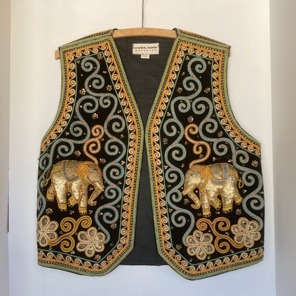 R33- “Carol Horn Workshop”- Vintage embellished embroidered women’s vest.